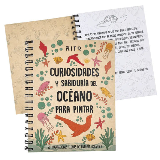 Curiosidades del Océano - Libro para pintar